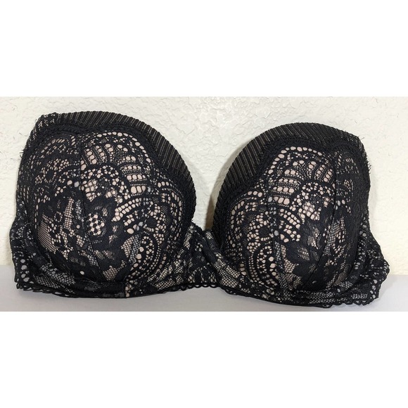 Victorias Secret Dream Angels Black Lace Bra Size 32DD RN54867 CA23226 - Picture 1 of 9